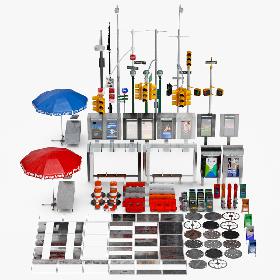 Street Elements Set 3D model